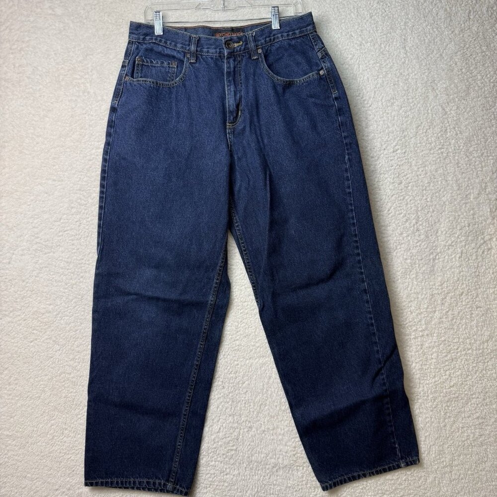 Vtg Anchor Beyond Baggy Jeans TAG 34x34 ACTUAL 34x31 Blue Y2K Grunge Skater